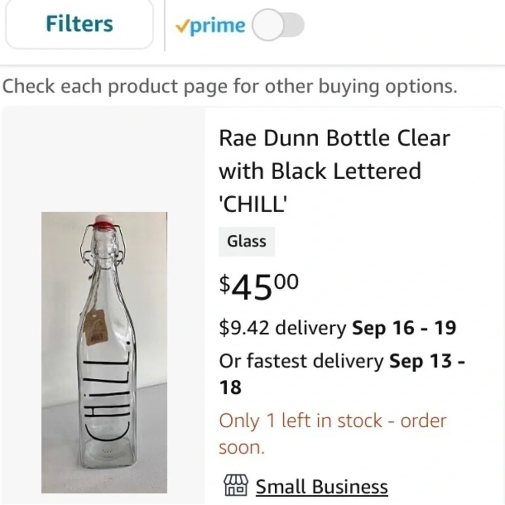 Rae Dunn CHILL Glass Bail & Trigger Bottle Decanter 33.8 OZ